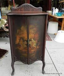 Antique Victorian Walnut Hand Painted Scenic Sheet Music Cabinet C1890 Vintage Style Furniture Antique Furniture Living Room Painting Antique Furniture