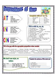 Prepositions Of Time Worksheet Free Esl Printable Worksheets Made By Teachers Time Worksheets Prepositions E Words