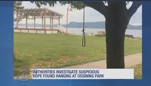 A rope with a noose hanging from a tre on a hill. Cair Ny Calls For Hate Crime Probe Of Noose Found Hanging From Tree In Louis Engle Park Cair New York