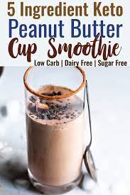 Peanut Butter Chocolate Keto Low Carb Smoothie An Easy 5 Ingredient Low Carb Smoothies Peanutbutter Smoothie Recipes Chocolate Peanut Butter Smoothie Recipes