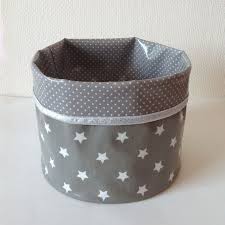Panier Rond En Toiles Ciree Reversible Pour Rangement Des Etsy Toile Ciree Panier Rond Panier Rangement