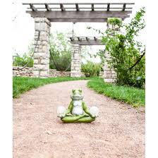 Benefits of frogs and toads in your garden: August Grove Melorse Solar Yoga Frog Holding 2 Glass Crackle Balls Statue Reviews Wayfair