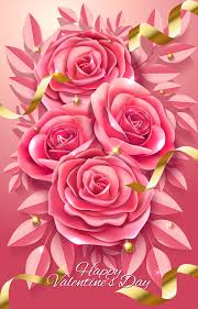 Love rose flower love flowers flower wall flower images wallpapers flower images hd rose day wallpaper car blanket sound absorbing. Happy Valentine S Day Pink Rose Flowers Poster 1849474 Vector Art At Vecteezy