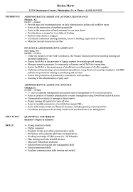 Resume examples see perfect resume samples that get jobs. Finance Administrative Assistant Resume Samples Velvet Jobs