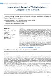 PDF) Lecturers' attitude towards online learning and education at a  tertiary institution in Guyana: A quantitative evaluation