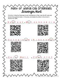 Plant And Animal Cell Qr Code Scavenger Hunt Animal Cell Plant And Animal Cells Middle School Science Classroom