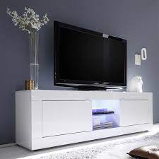 Le meuble tv laqué blanc 180 cm design brillant focia 2; Meuble Tv 180 Cm Blanc Laque Design Focia 2 Sans Eclairage Blanc Cdiscount Maison