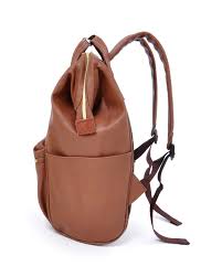 It has a large compartment. Anello Pu Leather Backpack Rucksack Regular Size At B1211