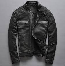 Brand Fashion Black Cowskin Motorcycle Jacket David Beckham Style Slim Fit Vintage Genuine Leather Chaqueta De Cuero Hombre Moda Botas Hombre Chaqueta De Cuero