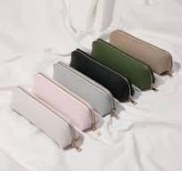 Amazon.com: YONBEN Faux Leather Pencil Case Simple Color Bag ...