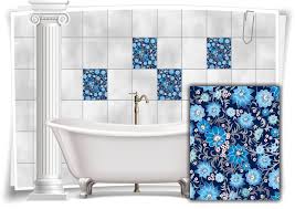Dieser pinnwand folgen 530 nutzer auf pinterest. Fliesen Aufkleber Fliesen Bild Folie Nostalgie Blumen Abstrakt Blau Bad Wc Deko Medianlux Shop