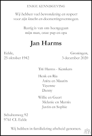 The dagblad van het noorden (dutch pronunciation: Jan Harms 03 12 2020 Overlijdensbericht En Condoleances Mensenlinq Nl