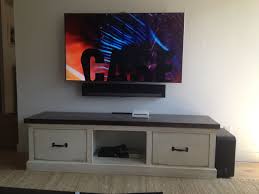 The bluetooth pairing menu may slightly vary between different tvs, but you will usually only need to select your soundbar on your tv's bluetooth discovery list. Sonos Sound Bar Mounted Directly To The Wall Right Below The Tv Sound Bar Mount Sound Bar Sonos Sound Bar