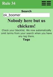 Thought there might be some funny porn about it. Not even on pornhub and rule  34 : rokboomer