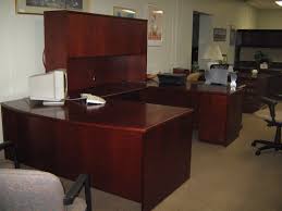 Currently the desk consists of two parts: Used 72 Veneer U Shaped Desk With Hutch Broadway Office