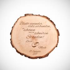 40 jahre eheglück und noch heute wie frisch verliebt. Baumscheibe Mit Gravur Zur Hochzeit Mit Spruch Bleibt Einander Baumscheiben Deko