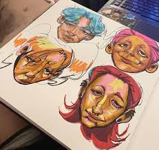 sketchbook stuff!! #oc #traditionalart #alcoholmarkers #acrylicmarkers  #originalcharacter #characterdesign