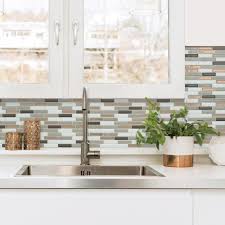 Smart Tiles Milenza Andrea Brown 10 20 In W X 9 In H Peel And Stick Self Adhesive Decorative Mosaic Wall Tile Backsplash 4 Pack Sm1124g 04 Qg Mosaic Wall Tiles Smart Tiles Wall Tiles