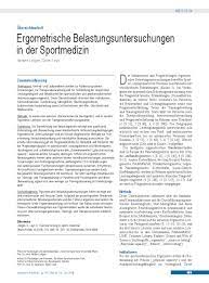 N befund und beurteilung tab. Ergometrische Belastungsuntersuchungen In Der Sportmedizin