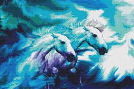 Blue horse counted cross stitch patterns. Blue Horses Cross Stitch Pattern Avaloncrossstitch Cross Stitch Pattern Blue Horses This Cross