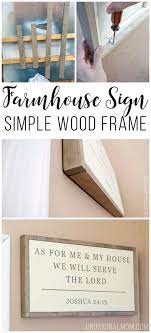 Simple Wood Frame For A Canvas Unoriginal Mom Diy Wood Signs Diy Frame Farmhouse Style Sign