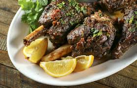 Lamb Shanks Braised In Wine Aromatics Osso Buco Style Makes For An Easy Delicious Special Occasion Meal Garnish Lamb Recipes Lamb Shanks Lamb Shank Recipe