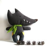 Wolf Stuffed Toy Wolf Soft Toy Rag Doll Wolf Softie Wolf Plushie Plush Toy Stuffed Animal Woodland Handmade Toy Brown Dolls Handmade Sewing Toys Handmade Toys