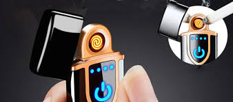 Bricheta electrica cu doua arcuri de plasma, aspect lemn natural. BrichetÄ ElectronicÄ Cu IncÄrcare Prin Usb Èi Aprindere Cu Touch