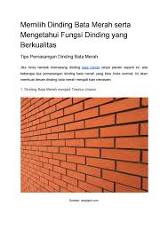 Berikut adalah model rumah dengan tampilan eksterior batu bata merah tanpa plester yang indah yang diambil dari berbagai sumber Dinding Bata Merah Tips Pemasangan Dan Perawatan Terbaik By Kamaludin Bata Merah Garut Issuu