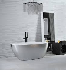 Dieser pinnwand folgen 8781 nutzer auf pinterest. Freistehende Badewanne 160 X 70 Cm Ablauf Click Clack Mineralguss Goya Design Silbern Silver Glamour Glam Luxus Ecolam