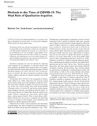 Maybe you would like to learn more about one of these? Pdf Methods In The Time Of Covid 19 The Vital Role Of Qualitative Inquiries