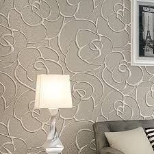 Carte da parati per la camera da letto, le idee degli interior decorator. Ketian Rullo Di Carta Da Parati Moderna Minimalista Con Rosa 3d In Tessuto Non Tessuto A Rilievo Per Soggiorno Camera Da Letto Cream Gray 0 53mx10m 5 3m2