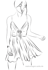 Model Ausmalen Topmodel Malvorlage Kleid Gratis