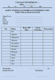 * скоро в продаже kartu iuran dalam bentuk digital sangat cocok untuk pengganti kartu iuran manual yang selama ini dipakai dan sering lupa membawa saat pertemuan atau bahkan hilang. Contoh Kartu Spp Dan Cara Membuatnya Di Word Dokumen Sekolah Dasar