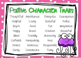 Character Traits Anchor Charts Positive Negative Neutral