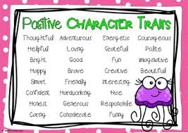 character traits anchor charts positive negative neutral