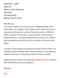 Read the job application carefully and become familiar with the requirements for this job. Summer Job Cover Letter Example Writing Tips