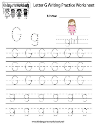 Kindergarten Letter G Writing Practice Worksheet Printable Writing Practice Worksheets Letter Writing Practice Writing Practice