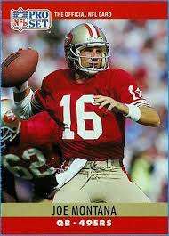Mar 05, 2021 · 1989 pro set joe montana (#381) a few years after this card was issued, montana was gone to the kansas city chiefs, with steve young taking over the pocket in san francisco. 1990 Pro Set Joe Montana 293 Football Card For Sale Online Ebay