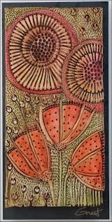 Vg083 Vertical Slate And Clay Floral By Vicki Grant At The Hunter Wolff Gallery In Colorado Springs Colorado Fabric Art Art Quilts Embroidery Art