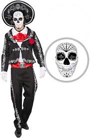 It is unlike any holiday where in more recent times, people come together in their cities, dressed up with calavera painted faces calaveras are ubiquitous during day of the dead. Gold Toy Mens Day Of The Dead Mariachi Senor Adult Costume Set Halloween Dress Up Party Dia De Los Muertos Walmart Com Walmart Com