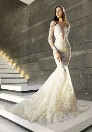 Mermaid lace wedding dress with half sleeves; Tony Ward For Kleinfeld Bloom Wedding Dress The Knot