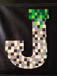 Minecraft Inspired Wood Letter Acrylic Paint Canvas Painting Diy Canvas Letters Painting Minecraft