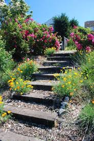 Path Idea For Side Front To Basement Sloped Garden Garden Stairs Garden Steps