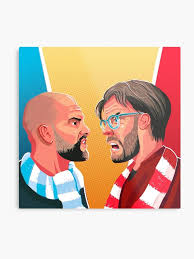The game that told the story of this title race best was three days into 2019, when manchester city and liverpool contested a new year fixture of mesmerising intensity. Pep Guardiola Vs Jurgen Klopp Metal Print By Thesdlnr Pep Guardiola Soccer Art Football Art