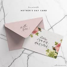This card can be printed as is, and it's gorgeous. Free Printable Mother S Day Card Modern Calligraphy Saffron Avenue