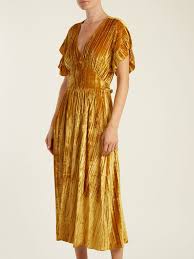 Deep V Neck Velvet Midi Dress Masscob Matchesfashion Us Velvet Midi Dress Dresses Midi Dress