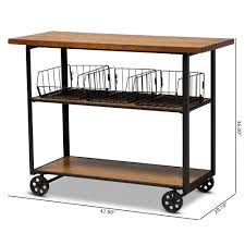 black finished metal console cart