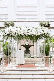 Modern All White Botanical Wedding Ceremony Set Up At The Ritz Carlton New Orleans In Louisiana Brought To Life By Plann Wedding Web Wedding Wedding Questions