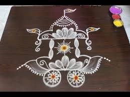 Simple Lotus Rangoli For Pongal Beautiful Flower Kolam With 8x2 Dots Sankranthi Muggulu Rangoli Designs Rangoli Designs With Dots Rangoli Designs Images